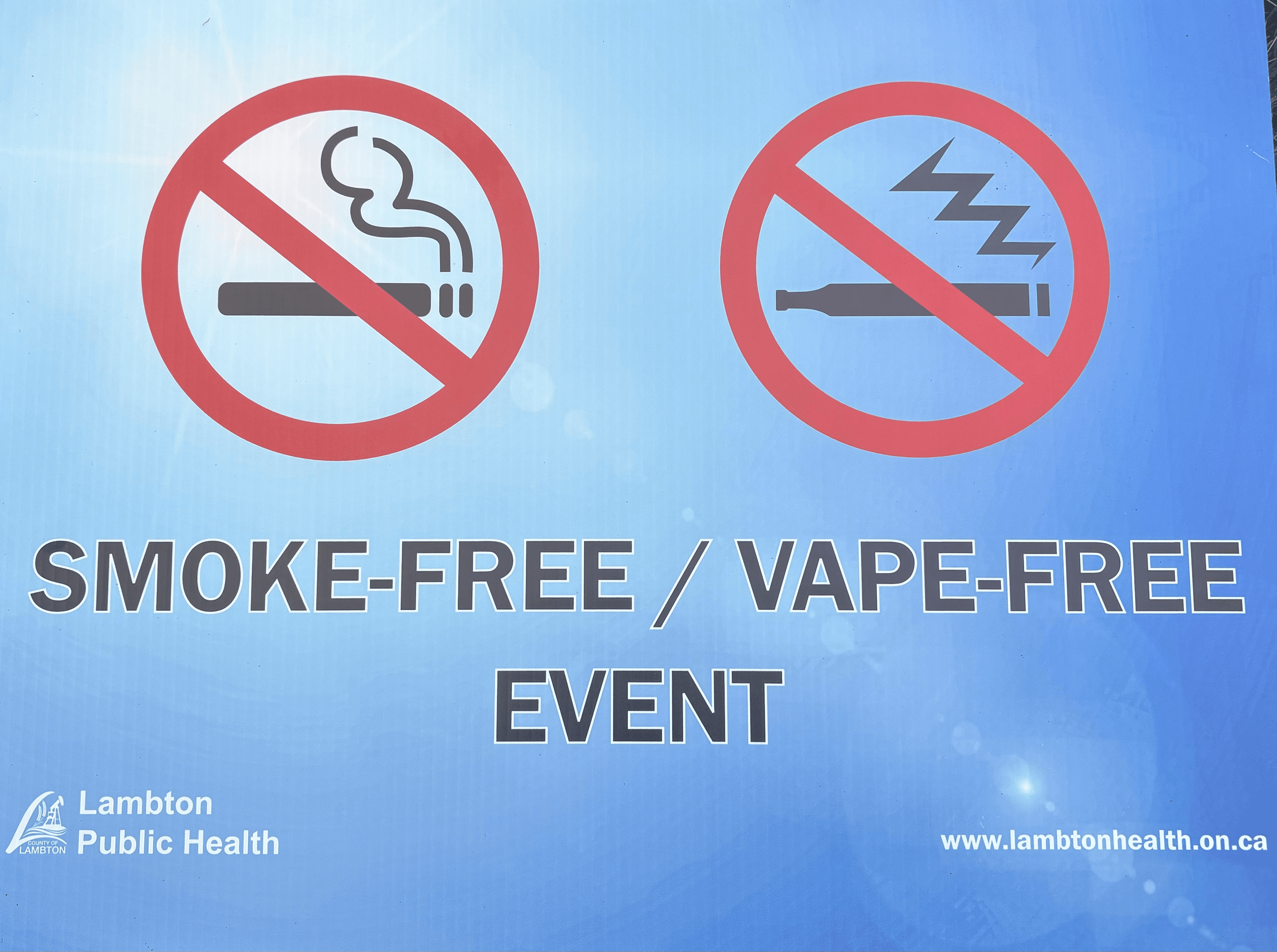 Our event is smoke free — no smoking